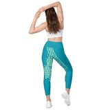 Kellington (Set in the US): Leggings with pockets - Lime/Teal