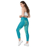 Kellington (Set in the US): Leggings with pockets - Lime/Teal