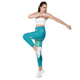 Kellington (Set in the US): Leggings with pockets - Lime/Teal
