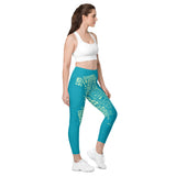 Kellington (Set in the US): Leggings with pockets - Lime/Teal